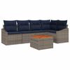 vidaXL Set Divano da Giardino 6 pcs Grigio e Blu Navy polyrattan