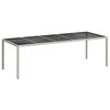 vidaXL Tavolo Giardino Bianco 250x100x75 cm Polyrattan Vetro Temperato