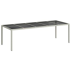 vidaXL Tavolo Giardino Bianco 250x100x75 cm Polyrattan Vetro Temperato
