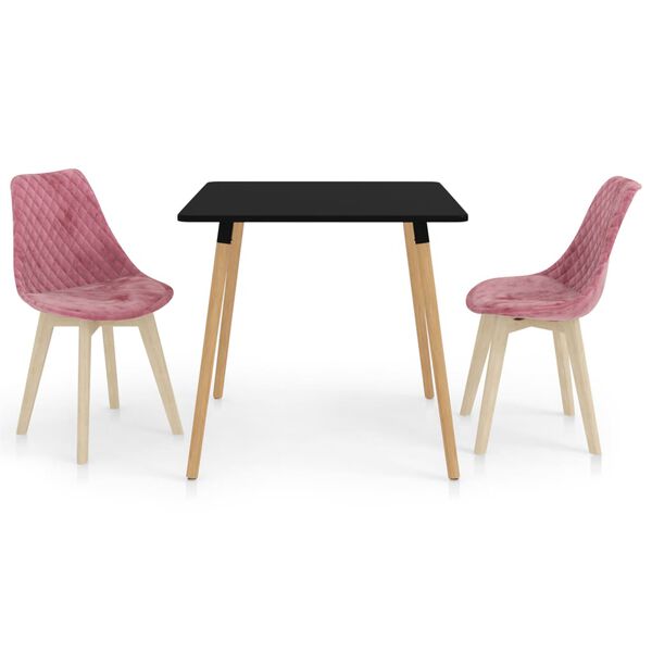 vidaXL Set da Pranzo 3 pz Rosa