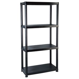 vidaXL Scaffale a 4 Ripiani Nero 61x30,5x130 cm in Plastica