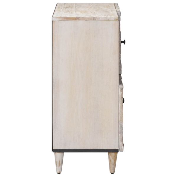 vidaXL Credenza Bianco 80 x 33,5 x 75 cm Legno di mango massello