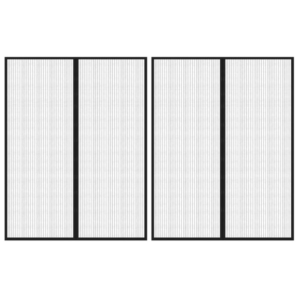 vidaXL Tende Antimosche 2 pz per Porte con Magneti Nere 230x160 cm