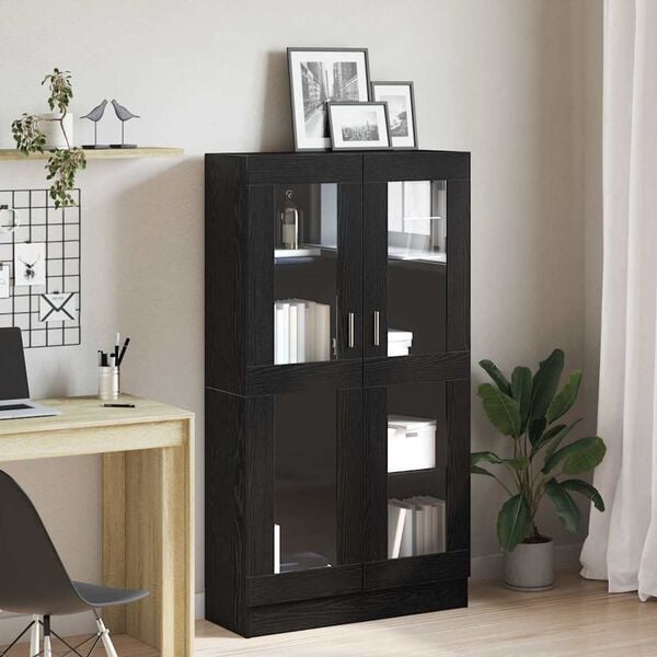 vidaXL Armadio per Libri Rovere Nero 82,5 x 30,5 x 150 cm