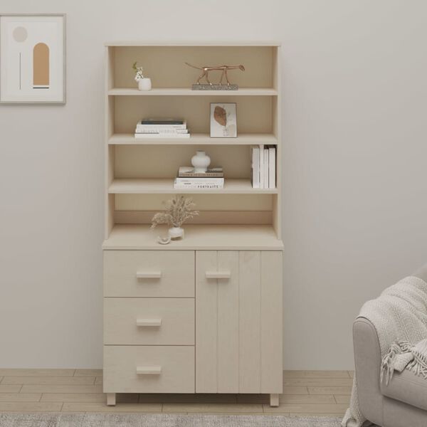 vidaXL Credenza HAMAR in Legno Massello di Pino Marrone