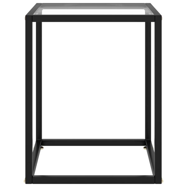 vidaXL Tavolino da Salotto Nero con Vetro Temperato 40x40x50 cm