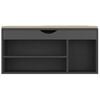 vidaXL Panca Porta Scarpe con Cuscino Grigia 104x30x49cm Multistrato