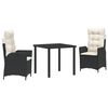 vidaXL Set da Pranzo per Giardino 3 pz Beige polyrattan