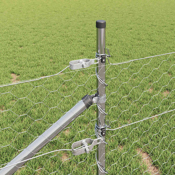 vidaXL Palo della recinzione Argento 10 x 0,5 m (rete da 50 mm)