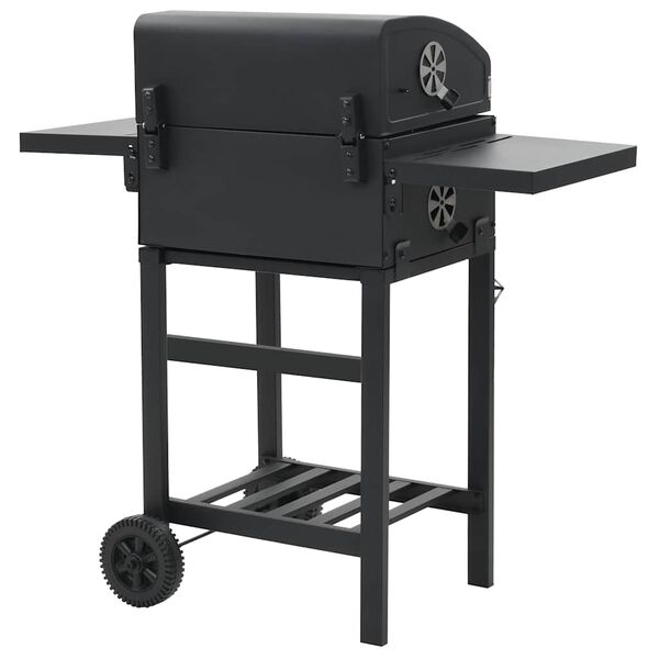 vidaXL Barbecue a Carbonella con Ripiano Inferiore Nero