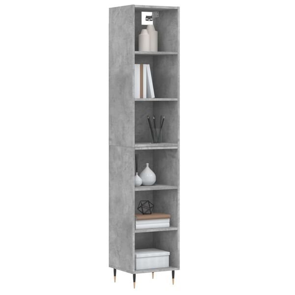 vidaXL Credenza Grigio Cemento 34,5x32,5x180 cm in Legno Multistrato