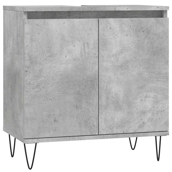 vidaXL Armadietto da Bagno Grigio Cemento 58x33x60cm Legno Multistrato