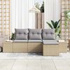 vidaXL Set Divano da Giardino 4 pcs Beige Poly Rattan
