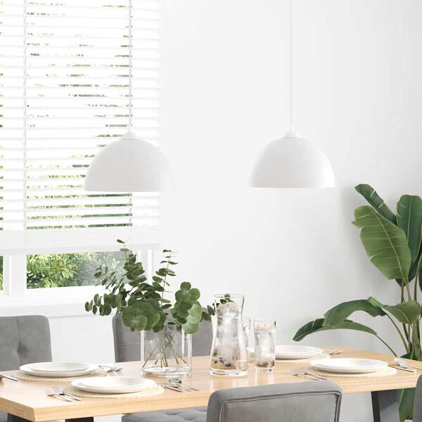 vidaXL Lampada a Sospensione 2 pz Regolabile E27 Bianco Ø 30cm Metallo