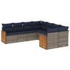 vidaXL Set Divani da Giardino 8 pz con Cuscini Grigio in Polyrattan