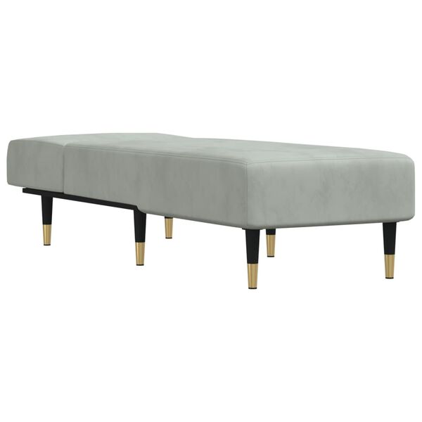 vidaXL Chaise Longue in Velluto Grigio Chiaro
