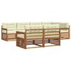 vidaXL Set di divani da esterno con cuscino 7 pcs Naturale e Crema