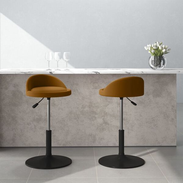 vidaXL Sedie da Pranzo Girevoli 2 pz Marroni in Velluto