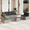 vidaXL Set Divano da Giardino 8pz con Cuscini Grigio Chiaro Polyrattan