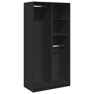 vidaXL Armadio Nero 100x50x200 cm in Legno Multistrato
