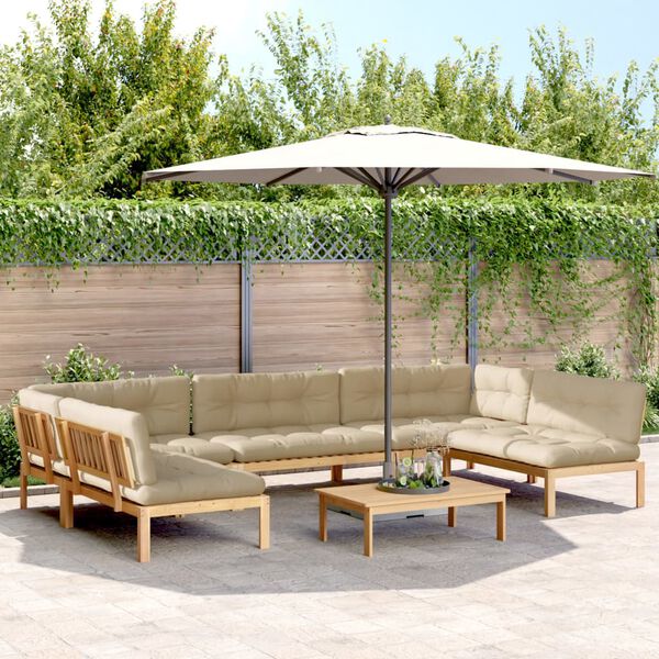vidaXL Set Divano Pallet da Giardino 6 pz con Cuscini Massello Acacia