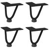vidaXL Gambe a forcina per tavolino da caffè 4 pz nere 10 cm in acciaio massiccio