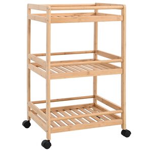 vidaXL Carrello da Cucina con Ruote Naturale 46 x 38 x 76 cm Bamb&ugrave;