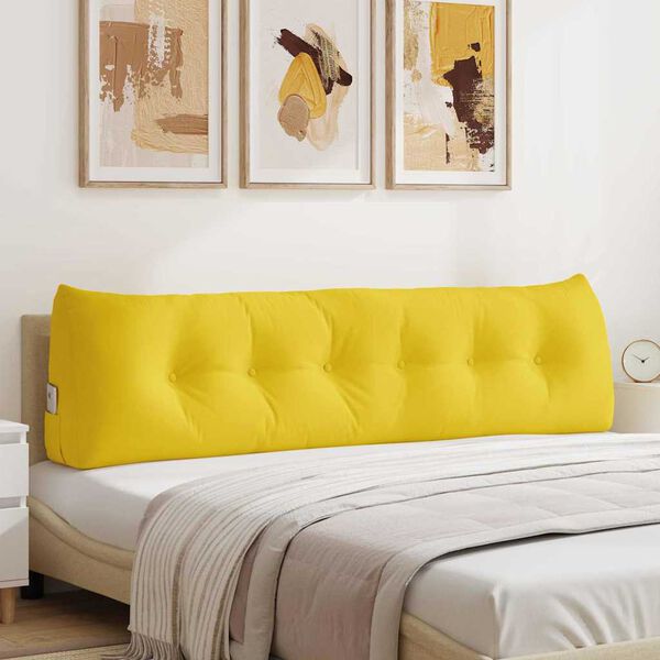 vidaXL Cuscino per Schiena Giallo Chiaro 180 x 24 x 50 cm Tessuto