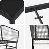 vidaXL Set da Pranzo per Giardino 9 pcs Nero polyrattan