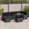 vidaXL Set Divano da Giardino con cuscino 8 pcs Nero Poly Rattan