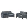 vidaXL Set di Divani 2 pz con Cuscini Grigio Scuro in Velluto