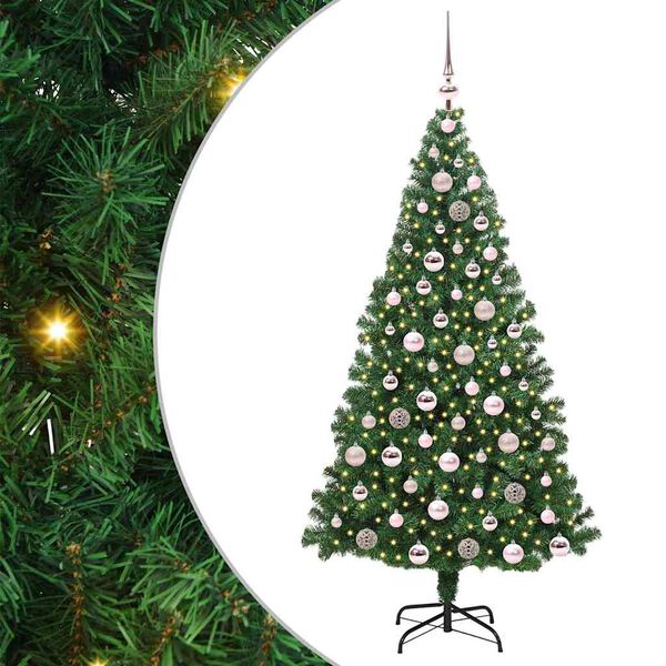 vidaXL Albero di Natale artificiale con 300 LED Verde 180 cm