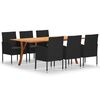 vidaXL Set Mobili da Pranzo per Giardino 9 pz Nero