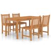 vidaXL Set da pranzo da giardino 5 pz 160x80 cm in legno massello di teak