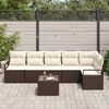 vidaXL Set Divano da Giardino 7 pcs Marrone e Crema polyrattan