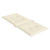 vidaXL Cuscini per Sedie 2 pz Crema 120x50x3 cm in Tessuto