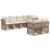 vidaXL Set Divano da Giardino 7 pz 7-Numero di posti Beige polyrattan