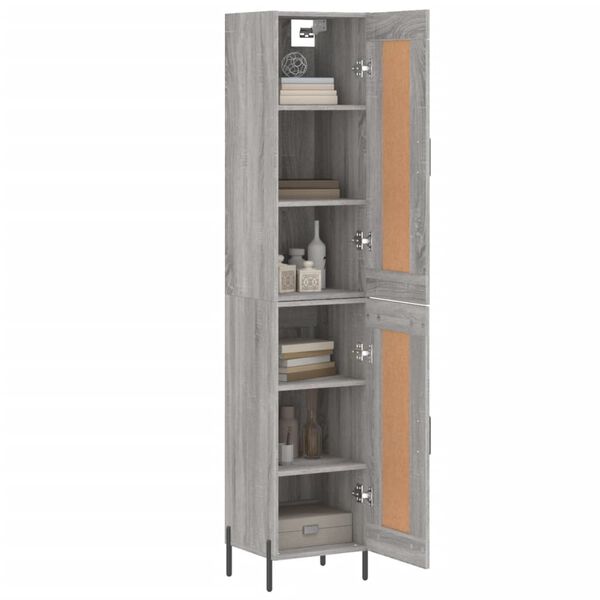 vidaXL Credenza Grigio Sonoma 34,5x34x180 cm in Legno Multistrato