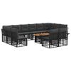 vidaXL Set Divano da Giardino 13 pz Nero e Grigio scuro polyrattan