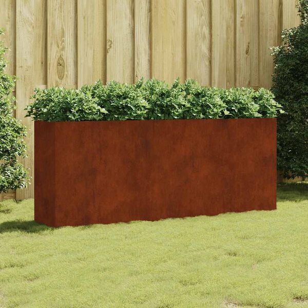 vidaXL Fioriera Rialzata da Giardino 200x40x80 cm in Acciaio Corten