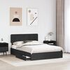 vidaXL Letto con Contenitore Nero 150 x 200 cm Legno multistrato