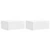 vidaXL Mobiletto da notte a muro 2 pcs Bianco Lucido 49 x 34,5 x 20 cm