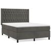 vidaXL Giroletto a Molle con Materasso Grigio Scuro 140x190 cm Velluto
