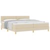 vidaXL Letto a molle con cuscino Crema 200 x 200 cm Tessuto