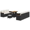 vidaXL Set Divano da Giardino 10 pcs Nero polyrattan