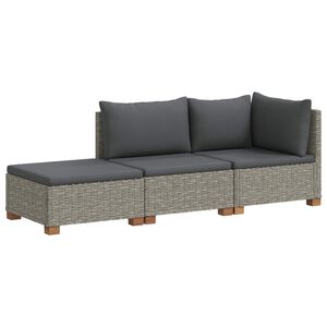 vidaXL 3 pz Set Lounge in Rattan con Cuscini GENDT Rattan naturale