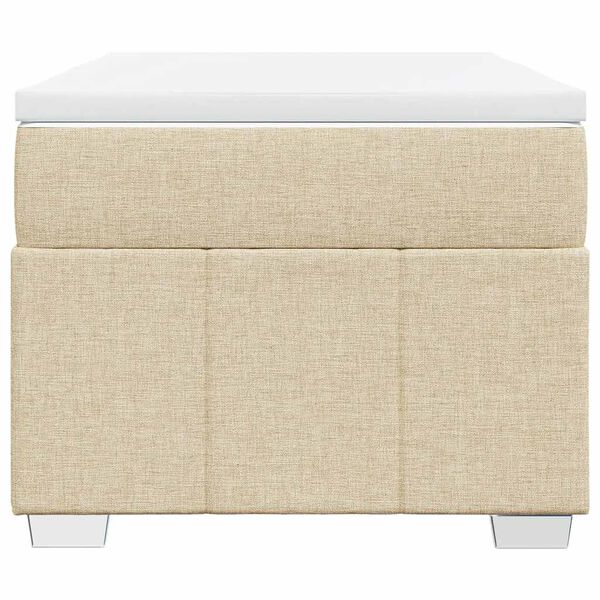 vidaXL Giroletto a Molle con Materasso Crema 100x200 cm in Tessuto