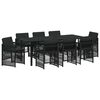 vidaXL Set da Pranzo per Giardino 9 pz Nero