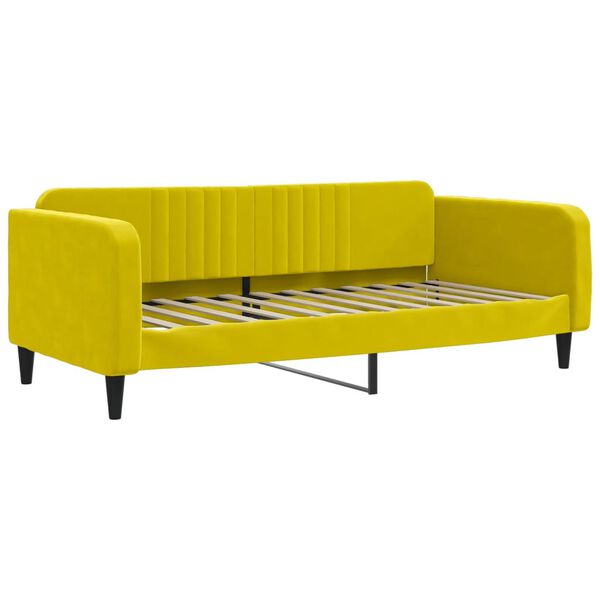 vidaXL Divano Letto Estraibile con Cassetti Giallo 90x200cm in Velluto
