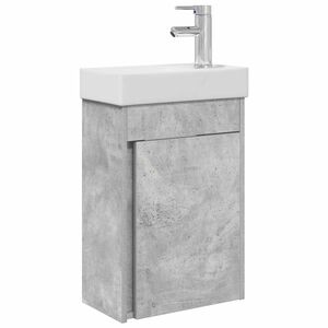 vidaXL Mobile bagno con rubinetto Grigio Cemento 40,5 x 22,5 x 62 cm